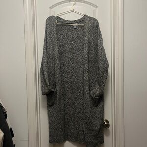 Oversized Long Gray Cardigan